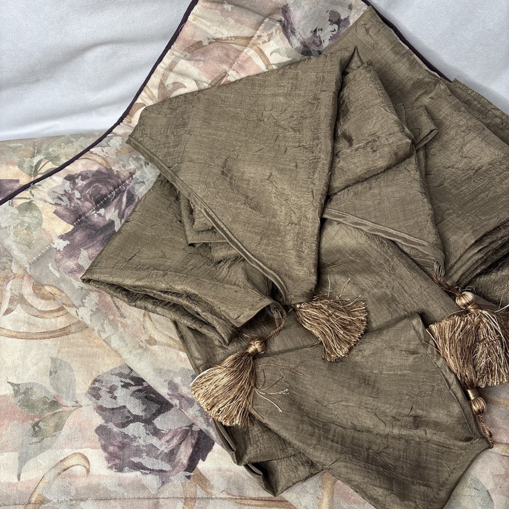 Croscill Chambord Cassis amethyst purple floral standard pillow sham Curtain Set